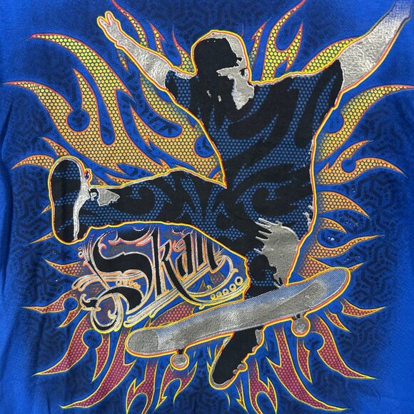 Rudeboyz Youth Graphic Tee Size Medium Skateboard Flames EUC - Picture 2 of 9